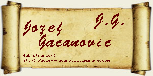 Jožef Gačanović vizit kartica